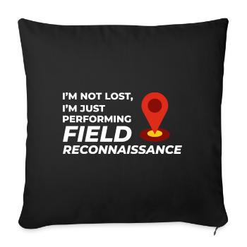 Reconnaissance de terrain SIG Géomètre Cartographie Humour - Housse de coussin décorative 45 x 45 cm - noir - Devant