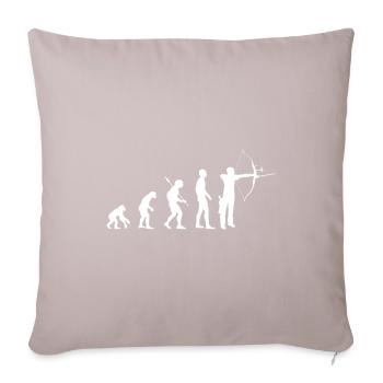 Bogenschießen Evolution Shirt für Bogenschützen - Sofakissenbezug 45 x 45 cm - helles Taupe - Vorne