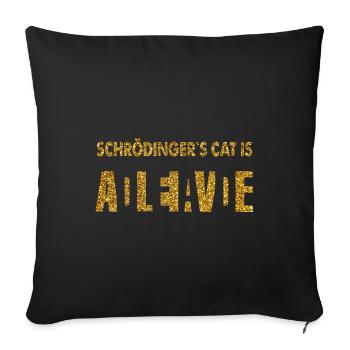 Schrödingers chat physique science - Housse de coussin décorative 45 x 45 cm - noir - Devant