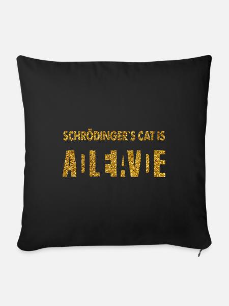 Schrödingers Katze Physik Wissenschaft - Sofakissenbezug 45 x 45 cm - Schwarz