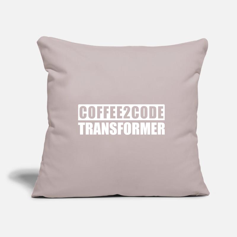 Kaffee 2 Code Transformer Programmierer IT Shirt Sofakissenbezug 45 x 45 cm
