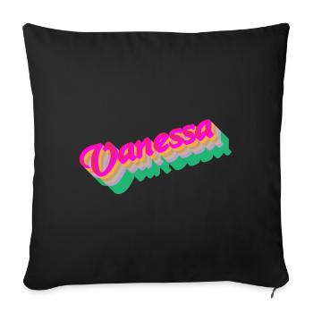Vanessa Vorname Vintage Style - Sofakissenbezug 45 x 45 cm - Schwarz - Vorne