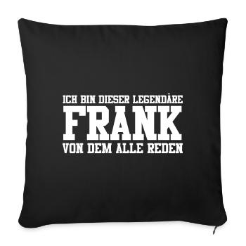 Frank Name Design - Sofakissenbezug 45 x 45 cm - Schwarz - Vorne