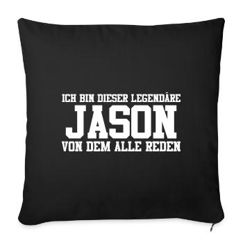 Jason Name Design - Sofakissenbezug 45 x 45 cm - Schwarz - Vorne