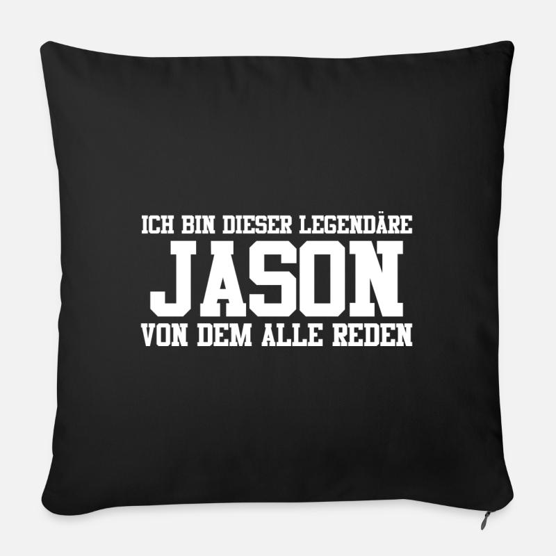 Jason Name Design - Sofakissenbezug 45 x 45 cm - Schwarz
