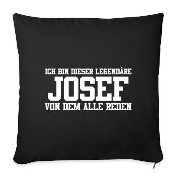 Josef Name Design - Sofakissenbezug 45 x 45 cm - Schwarz - Vorne