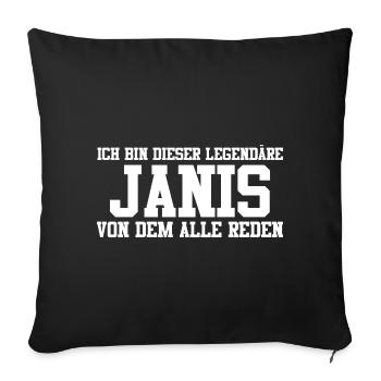 Janis Name Design - Sofakissenbezug 45 x 45 cm - Schwarz - Vorne
