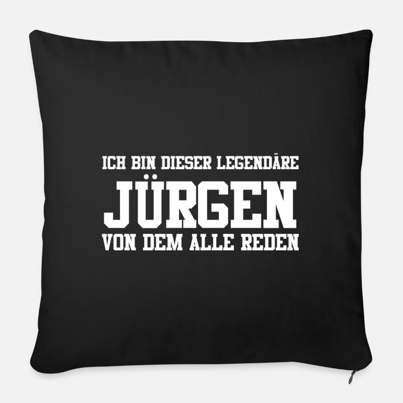 Jürgen Name Design - Sofakissenbezug 45 x 45 cm - Schwarz