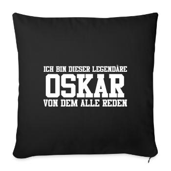 Oskar Name Design - Sofakissenbezug 45 x 45 cm - Schwarz - Vorne
