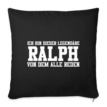 Ralph Name Design - Sofakissenbezug 45 x 45 cm - Schwarz - Vorne