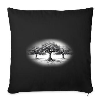 Tree Forest Black & White Black & White - Sofa pillowcase 17,3'' x 17,3'' (45 x 45 cm) - black - Front