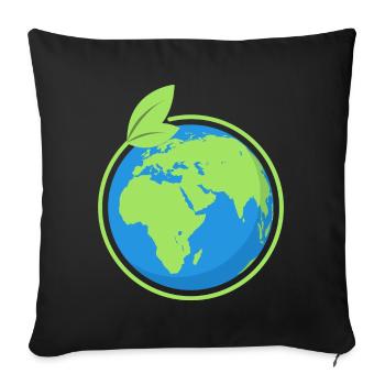 Gift for environmentalists student demo Earth - Sofa pillowcase 17,3'' x 17,3'' (45 x 45 cm) - black - Front