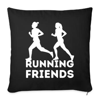 Running Friends Women Girl Runner Jogger Race - Sofa pillowcase 17,3'' x 17,3'' (45 x 45 cm) - black - Front