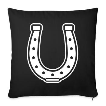 Symbole en fer à cheval - Housse de coussin décorative 45 x 45 cm - noir - Devant