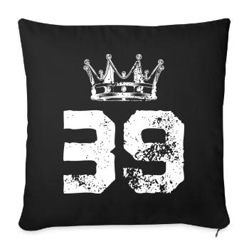 39 Number crown - Sofa pillowcase 17,3'' x 17,3'' (45 x 45 cm) - black - Front