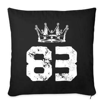 83 Couronne numérique - Housse de coussin décorative 45 x 45 cm - noir - Devant
