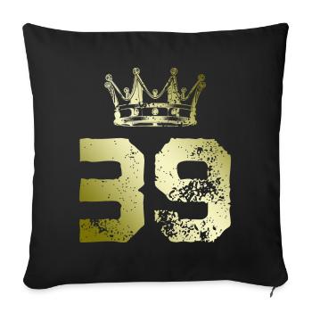 39 Number crown - Sofa pillowcase 17,3'' x 17,3'' (45 x 45 cm) - black - Front