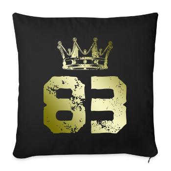 83 Couronne numérique - Housse de coussin décorative 45 x 45 cm - noir - Devant