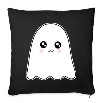 T-shirt d’Halloween Ghost spooky chemise mignonne - Housse de coussin décorative 45 x 45 cm - noir - Devant