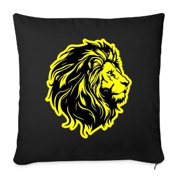 Lion Head Lion Silhouette - Sofa pillowcase 17,3'' x 17,3'' (45 x 45 cm) - black - Front