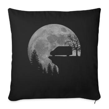 Camper Van, Kastenwagen, Wohnmobil, Mond - Sofakissenbezug 45 x 45 cm - Schwarz - Vorne