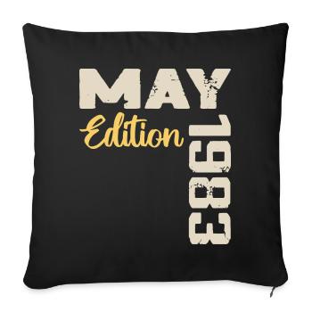 May 1983 Birthday May 1983 Gift May 1983 May - Sofa pillowcase 17,3'' x 17,3'' (45 x 45 cm) - black - Front