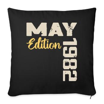 Mai 1982 Anniversaire Mai 1982 Cadeau Mai 1982 Mai - Housse de coussin décorative 45 x 45 cm - noir - Devant