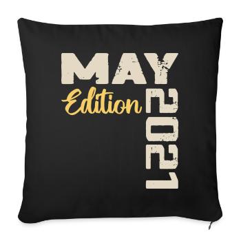May 2021 Birthday May 2021 Gift May 2021 May - Sofa pillowcase 17,3'' x 17,3'' (45 x 45 cm) - black - Front