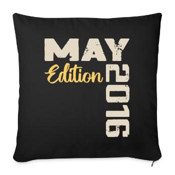 May 2016 Birthday May 2016 Gift May 2016 May - Sofa pillowcase 17,3'' x 17,3'' (45 x 45 cm) - black - Front