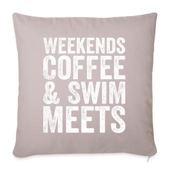 Weekends Coffee And Swim Meets - Coffee Lover - Housse de coussin décorative 45 x 45 cm - taupe clair - Devant