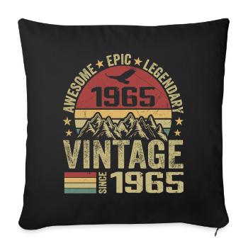 Jahrgang 1965 Geburtstagsgeschenk 1965 - Jahrgang 1965 - Sofakissenbezug 45 x 45 cm - Schwarz - Vorne