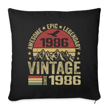 Vintage 1986 Birthday Gift 1986 - Born in 1986 - Sofa pillowcase 17,3'' x 17,3'' (45 x 45 cm) - black - Front