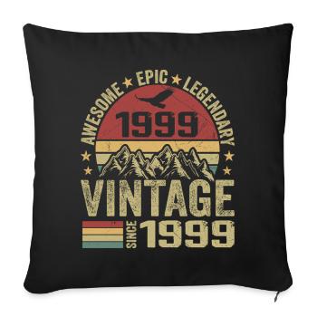 Vintage 1999 Birthday Gift 1999 - Born in 1999 - Sofa pillowcase 17,3'' x 17,3'' (45 x 45 cm) - black - Front