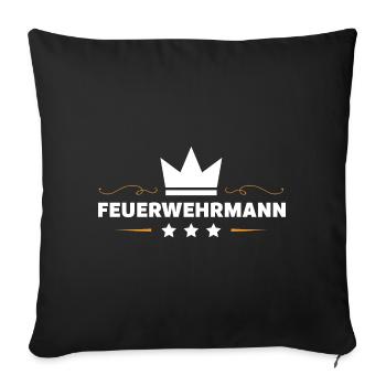 Feuerwehrmann Feuerwehr - Sofakissenbezug 45 x 45 cm - Schwarz - Vorne
