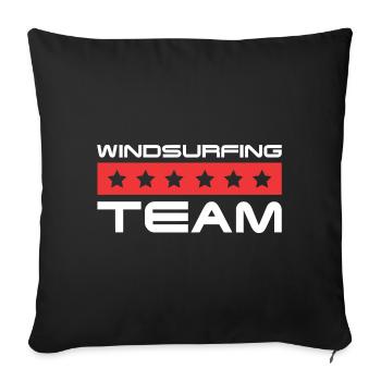 Windsurfing Crew - Sofakissenbezug 45 x 45 cm - Schwarz - Vorne