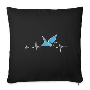 Origami Heartbeat Pulse - Sofa pillowcase 17,3'' x 17,3'' (45 x 45 cm) - black - Front