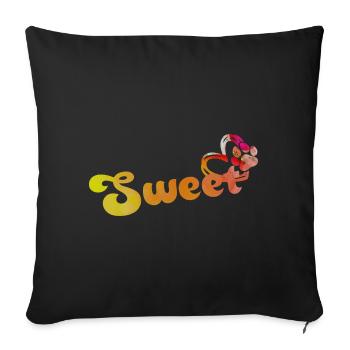 Sweet herz hund pfote - Sofakissenbezug 45 x 45 cm - Schwarz - Vorne