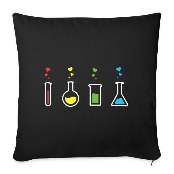 Chemistry In Love - Sofa pillowcase 17,3'' x 17,3'' (45 x 45 cm) - black - Front