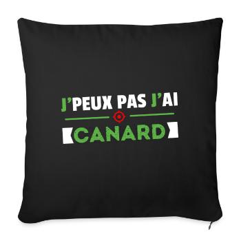 Je Peux Pas J'ai Canard Cadeau Chasse Chasseur - Housse de coussin décorative 45 x 45 cm - noir - Devant