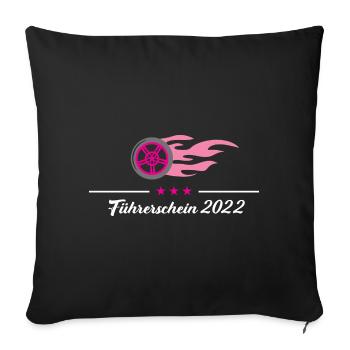 Führerschein bestanden 2022 endlich Autofahrer - Sofakissenbezug 45 x 45 cm - Schwarz - Vorne