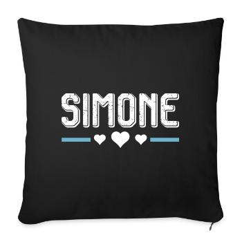 Simone - Sofakissenbezug 45 x 45 cm - Schwarz - Vorne