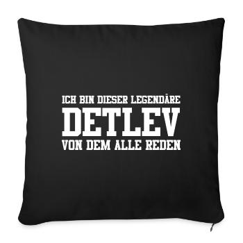 Detlev Name Design - Sofakissenbezug 45 x 45 cm - Schwarz - Vorne