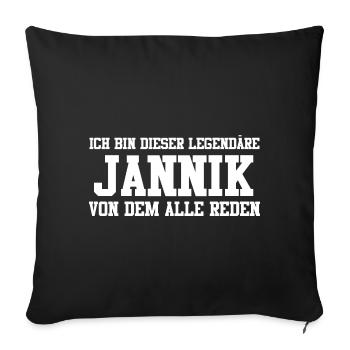 Jannik Name Design - Sofakissenbezug 45 x 45 cm - Schwarz - Vorne