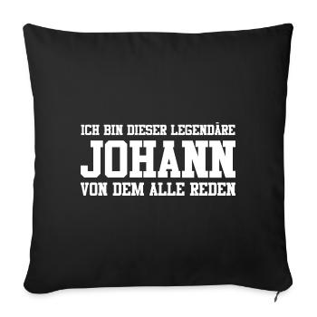 Johann Name Design - Sofakissenbezug 45 x 45 cm - Schwarz - Vorne