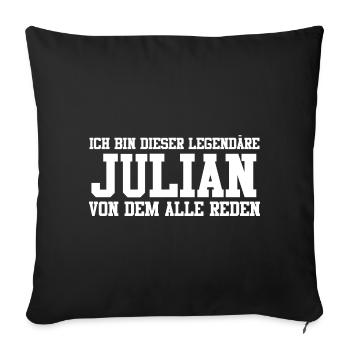 Julian Name Design - Sofakissenbezug 45 x 45 cm - Schwarz - Vorne