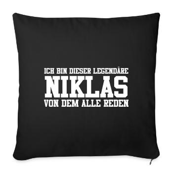 Niklas Name Design - Sofakissenbezug 45 x 45 cm - Schwarz - Vorne