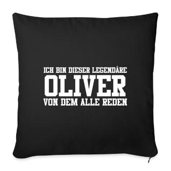 Oliver Name Design - Sofakissenbezug 45 x 45 cm - Schwarz - Vorne