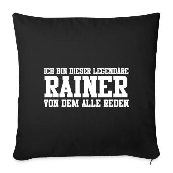 Rainer Name Design - Sofakissenbezug 45 x 45 cm - Schwarz - Vorne