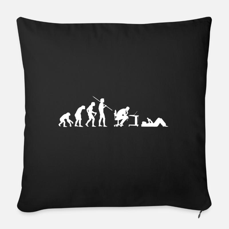 Evolution of Geeks - Sofa pillowcase 17,3'' x 17,3'' (45 x 45 cm) - black