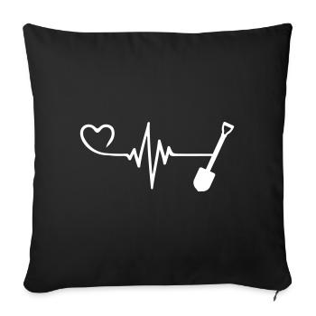 Shovel Pulse Heart Love - Sofa pillowcase 17,3'' x 17,3'' (45 x 45 cm) - black - Front